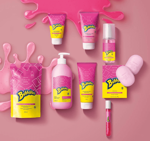 Linha de cosméticos de O Boticário inspirada nos chicletes Bubbaloo.