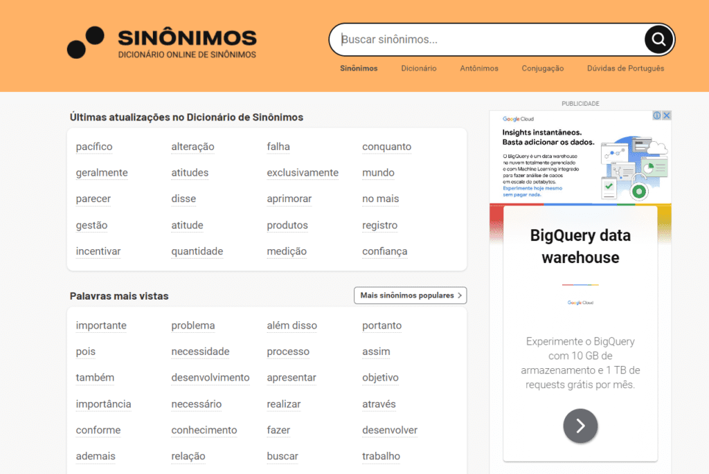 Ferramenta Sinônimos